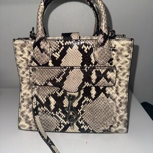 Rebecca Minkoff Megan Mini Tote Crossbody Snakeskin Patterned Handbag